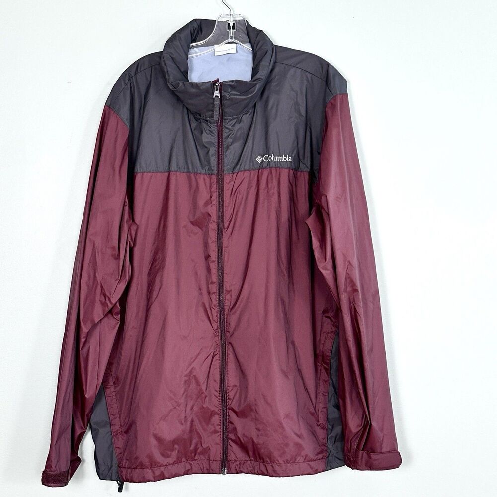 Columbia Windbreaker Jacket Mens XL Full Zip Packable Outdoor Hooded Gorpcore